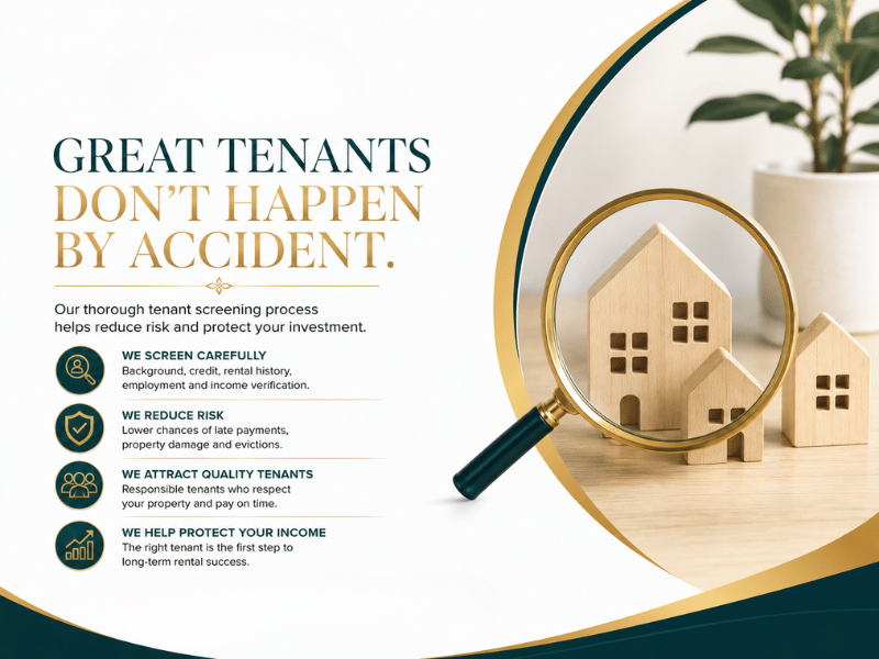 Great tenants don't happen by chance.
Finding responsible tenants is one of the most important ways to protect your property and your peace of mind.