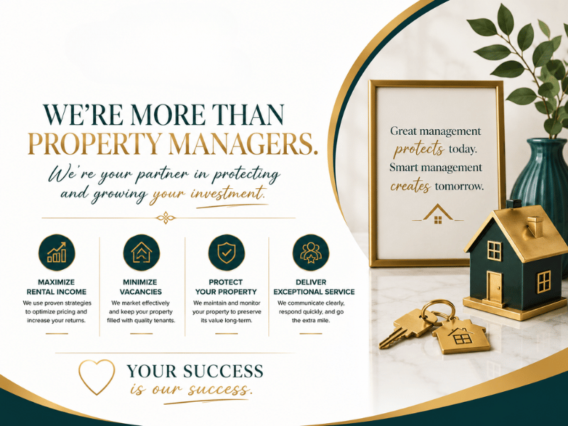 We're more than property managers—we're your investment partners.
Our mission is simple:
? Protect your property
? Maximize your income
? Minimize vacancies
? Deliver exceptional service
Because your success is our success.